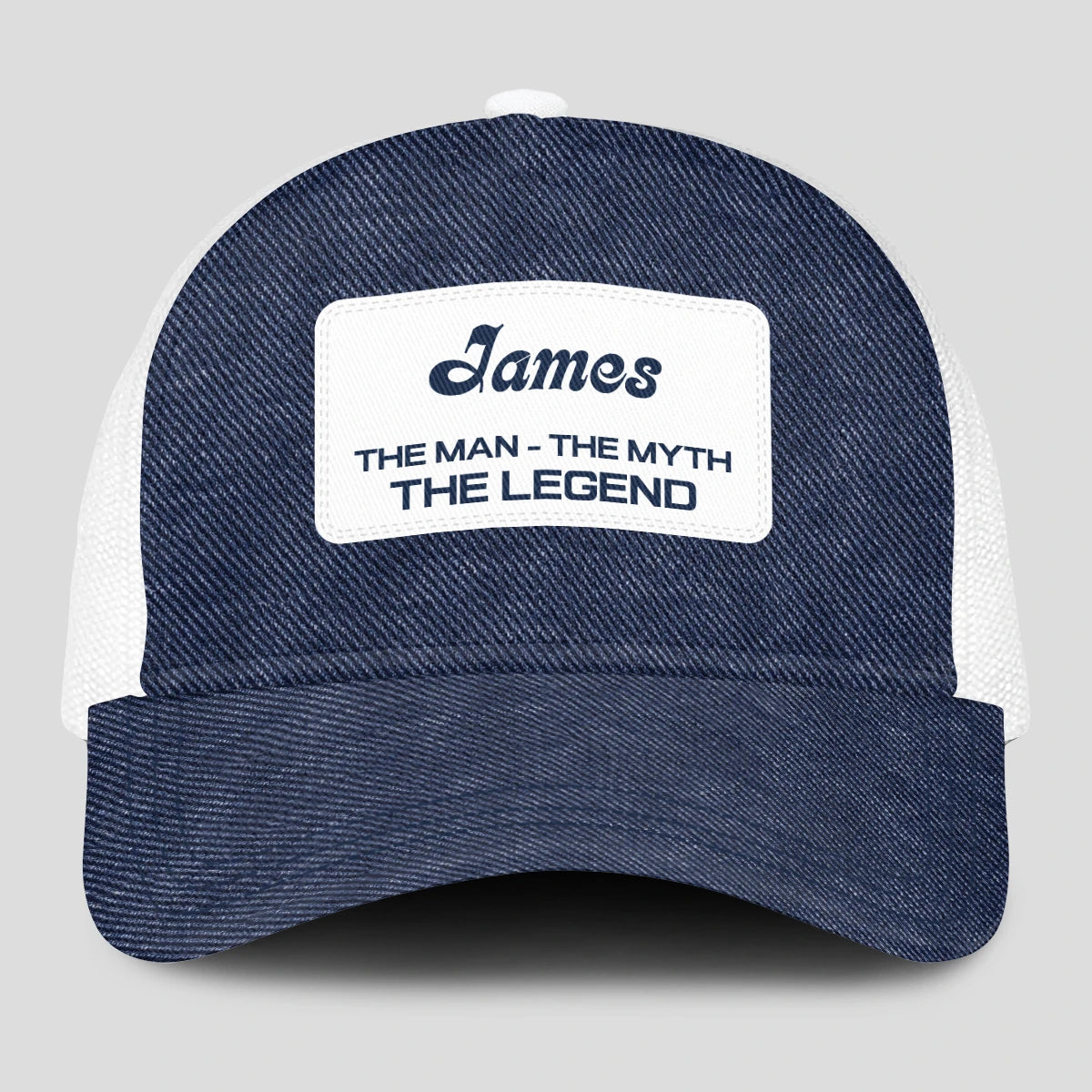 The Man The Myth The Legend Blue Denim Mesh Cap JAMES 13K1 C194PF
