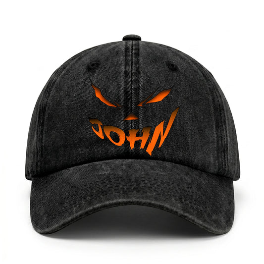 Your Name Jack O' Lantern Halloween Washed Cap JOHN 13K1 C100PF