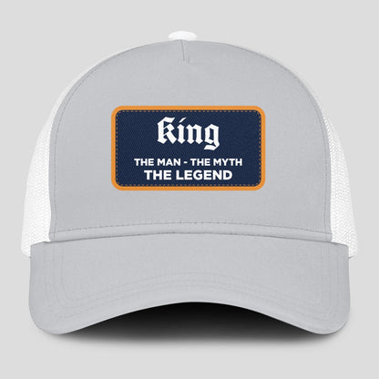 The Man The Myth The Legend Gray Mesh Cap KING 13K1 C204PF