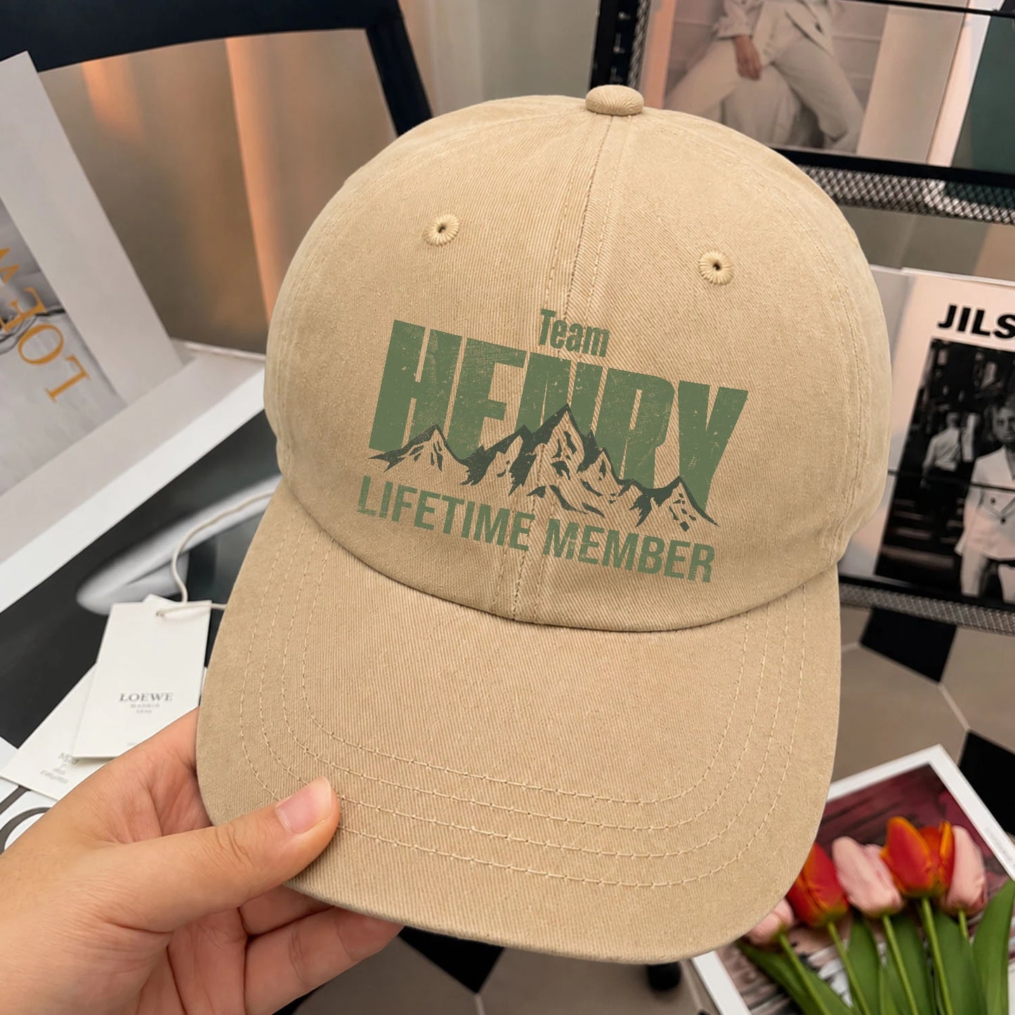 Team Your Name Lifetime Member Mountain Cap HENRY 13K1 C58PF