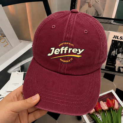 Keep Calm & Let Your Name Handle It Burgundy Washed Cap JEFFREY 13K1 C105PF