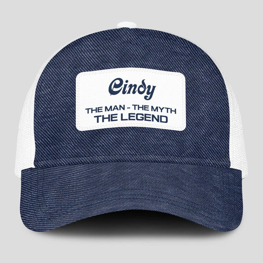 The Man The Myth The Legend Blue Denim Mesh Cap CINDY 13K1 C194PF