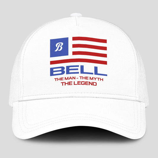 The Man The Myth The Legend America Flag Mesh Cap BELL 13K1 C193PF