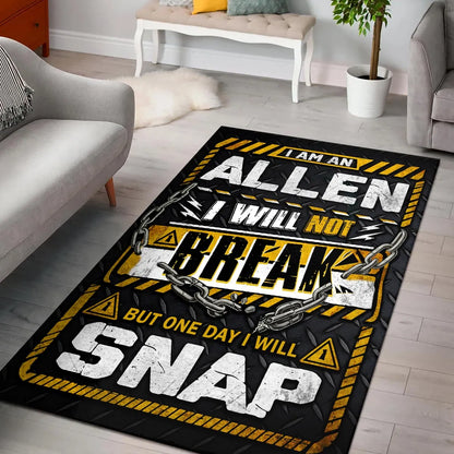 ALLEN Motivational Rug – Black & Yellow Quote Carpet for Living Room 13K1-AR1