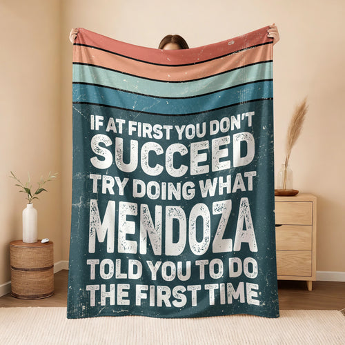 If At First You Don’t Succeed Retro Green Fleece Blanket MENDOZA 13K1 BK29