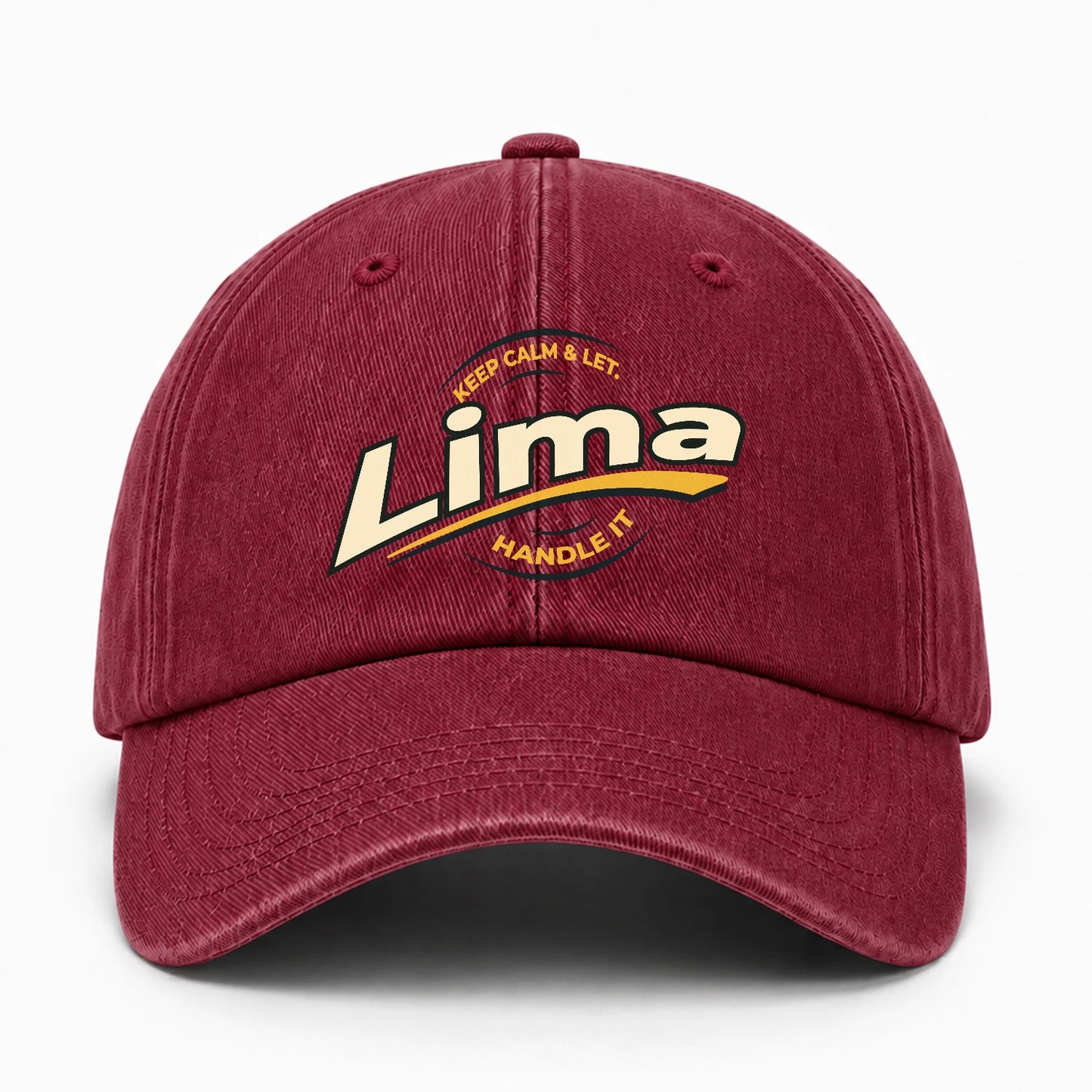 Keep Calm & Let Your Name Handle It Burgundy Washed Cap LIMA 13K1 C105PF