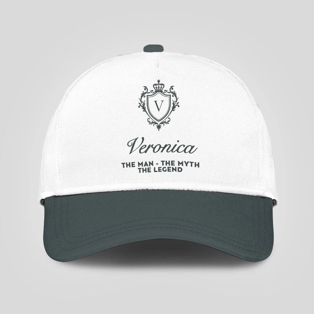 The Man The Myth The Legend Elegant Gray And White Cap VERONICA 13K1 C170PF