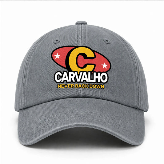 Never Back Down With Your Name And Initial Letter Washed Cap CARVALHO 13K1 C82PF