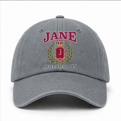 Your Name Never Back Down Royal Washed Cap JANE 13K1 C77PF