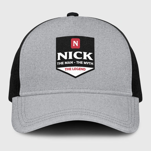 The Man The Myth The Legend Gray Mesh Cap NICK 13K1 C189PF