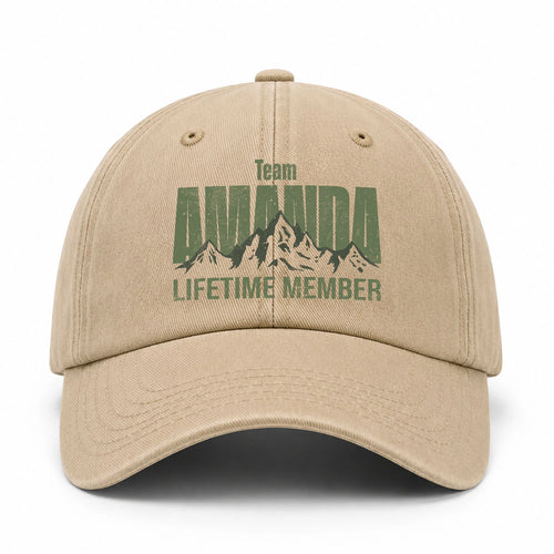 Team Your Name Lifetime Member Mountain Cap AMANDA 13K1 C58PF