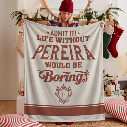 Life Without Your Name Would Be Boring Cream Terracotta Blanket PEREIRA 13K1 BK24