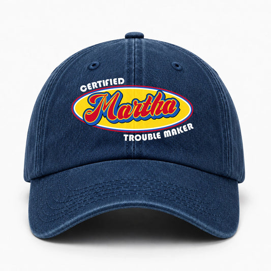 Certified Your Name Trouble Maker Washed Cap MARTHA 13K1 C73PF