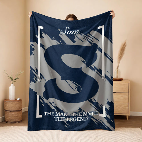 The Man The Myth The Legend Navy Baseball Fleece Blanket SAM 13K1 BK17