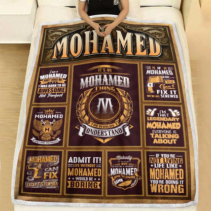 MOHAMED Personalized Blanket | Custom Name Cozy Throw Gift 13K1-BK4