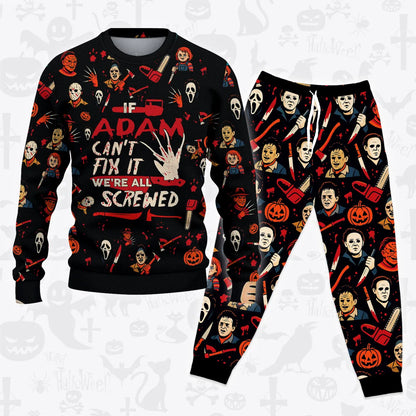ADAM Horror Halloween Pajamas Set Cozy Sweater & Pants Sleepwear 13K1-HL1