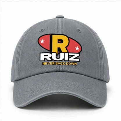 Never Back Down With Your Name And Initial Letter Washed Cap RUIZ 13K1 C82PF