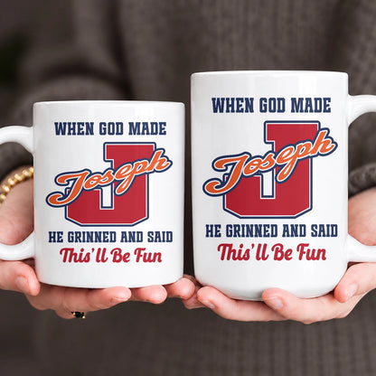 When God Made Your Name Personalized Baseball Mug JOSEPH 13K1 MG07