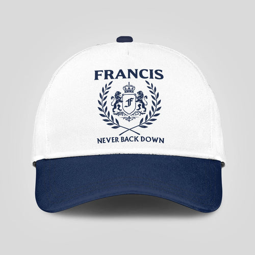 Never Back Down Blue And White Cap FRANCIS 13K1 C59PF