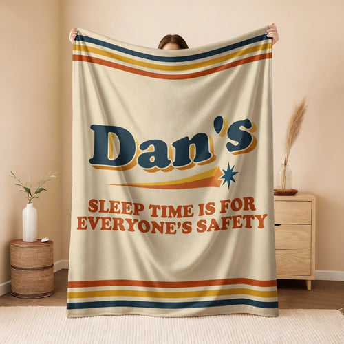 Your Name's Sleep Time Funny Retro Fleece Blanket DAN 13K1 BK67