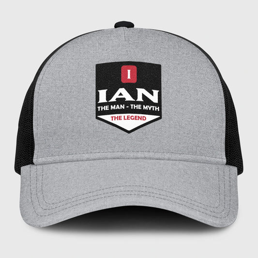 The Man The Myth The Legend Gray Mesh Cap IAN 13K1 C189PF
