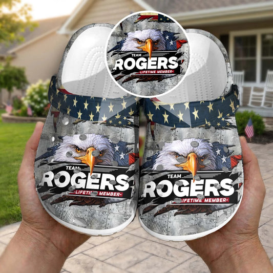 ROGERS 13K1-CR1 Personalized Name Clogs "Team Lifetime Member"