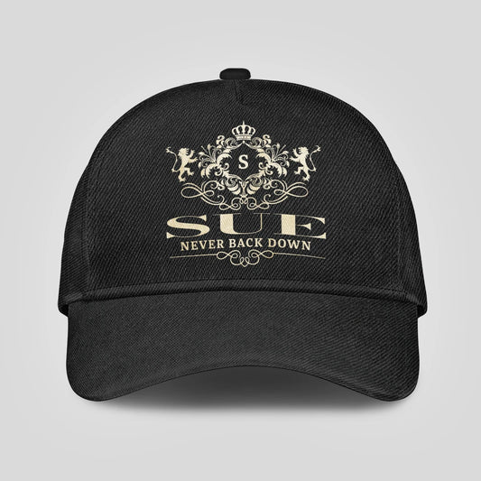 Never Back Down Royal Style Black Cap SUE 13K1 C179PF
