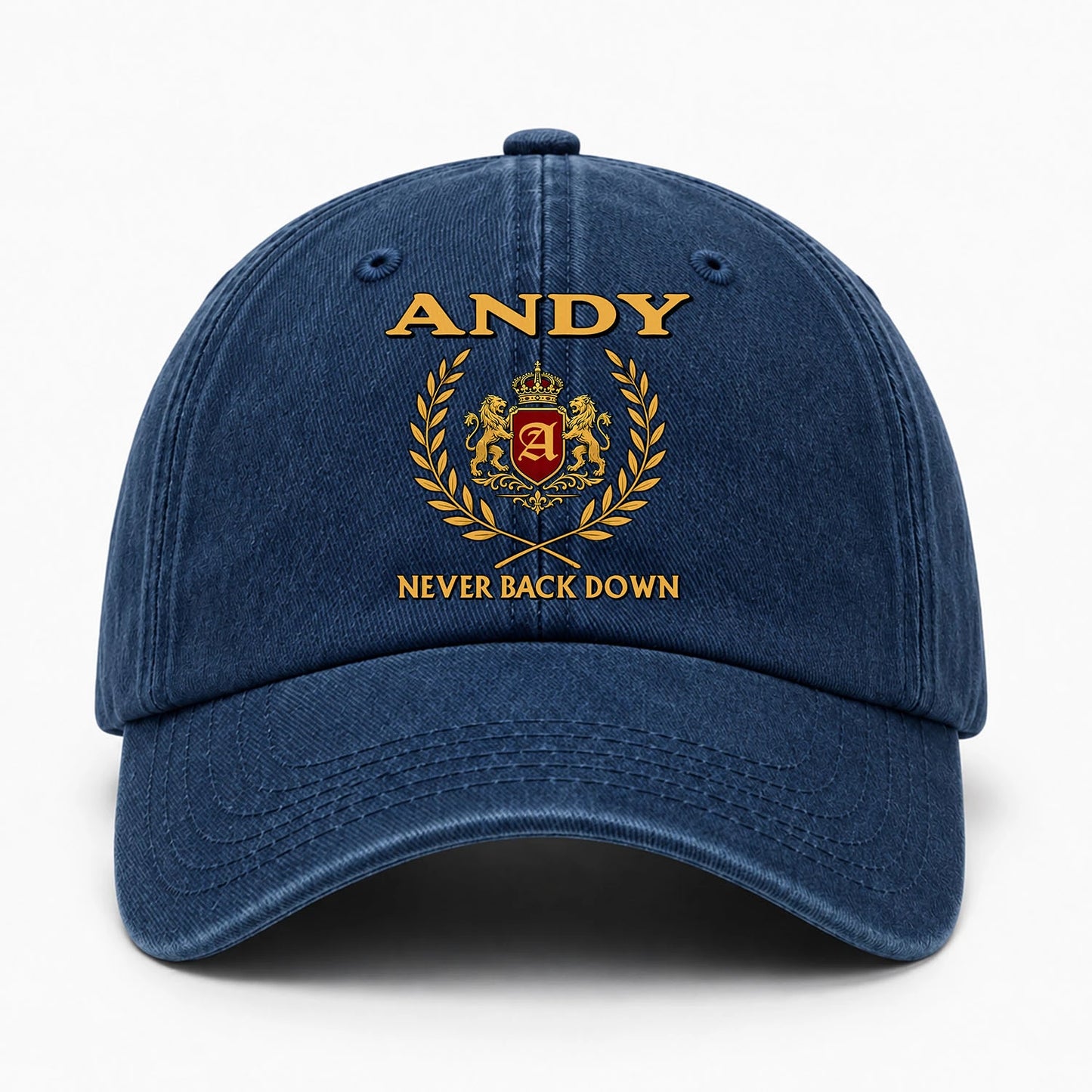 Never Back Down Royal Blue Denim Cap ANDY 13K1 C60PF