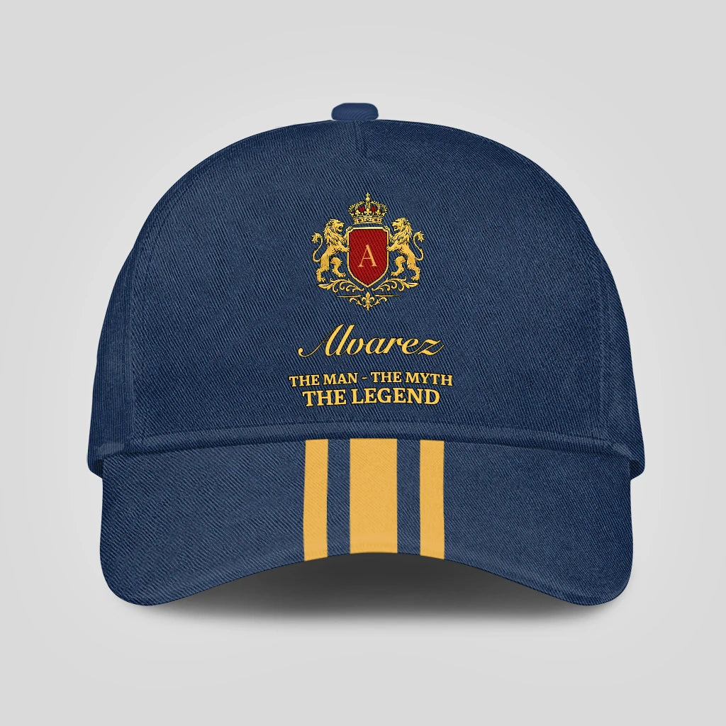 The Man The Myth The Legend Luxury Logo Striped Cap ALVAREZ 13K1 C143PF