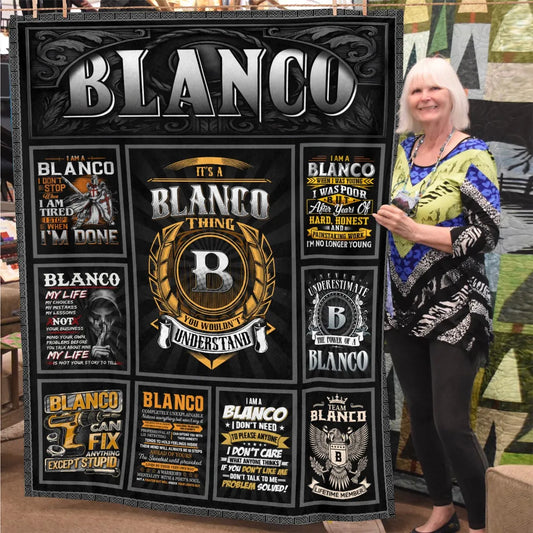 BLANCO Personalized Blanket | Custom Name Cozy Throw Gift 13K3-BK2
