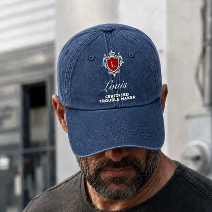 Live Laugh Love Royal Blue Washed Cap LOUIS 13K1 C176PF