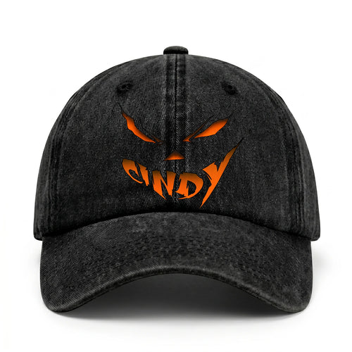 Stay Hungry Pumpkin Chasing Ghosts Funny Washed Cap CINDY 13K1 C101PF