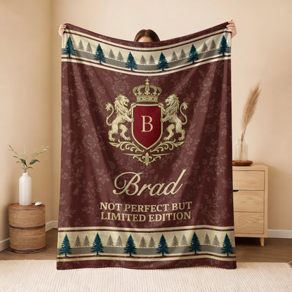 Not Perfect But Limited Edition Burgundy Pine Tree Fleece Blanket BRAD 13K1 BK41