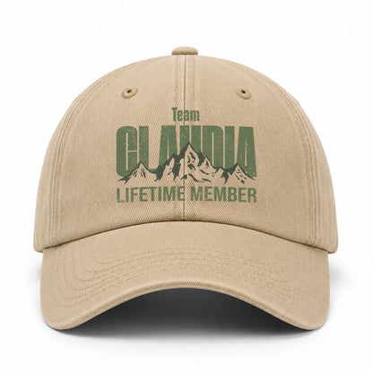Team Your Name Lifetime Member Mountain Cap CLAUDIA 13K1 C58PF