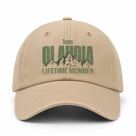 Team Your Name Lifetime Member Mountain Cap CLAUDIA 13K1 C58PF