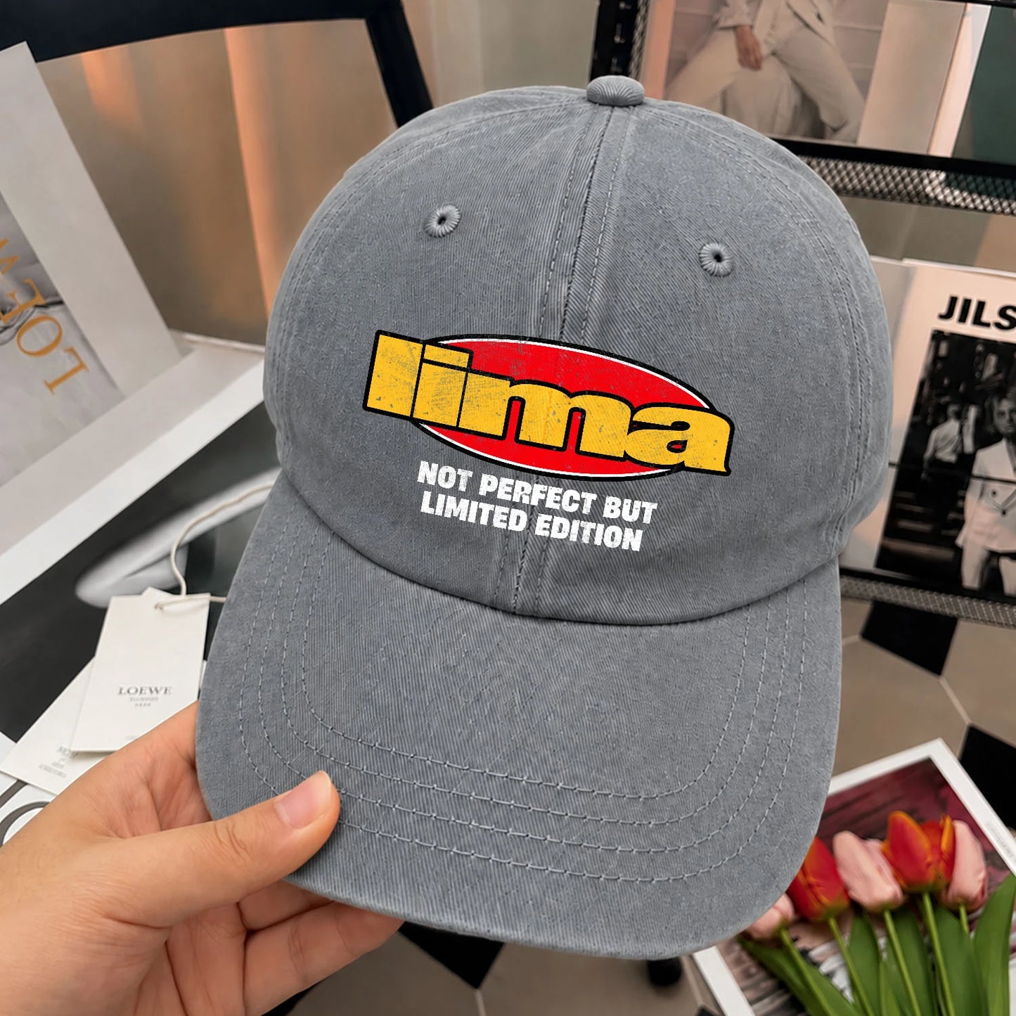Your Name Not Perfect But Limited Edition Red Logo Washed Cap LIMA 13K1 C84PF