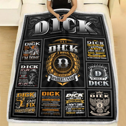 DICK Personalized Blanket | Custom Name Cozy Throw Gift 13K3-BK2