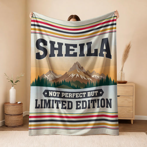Not Perfect But Limited Edition Vintage Mountain Fleece Blanket SHEILA 13K1 BK45