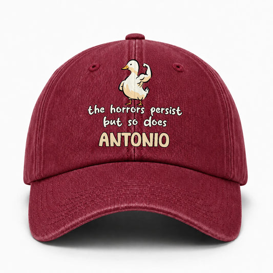 The Horrors Persist But So Does Your Name Funny Goose Burgundy Washed Cap ANTONIO 13K1 C126PF