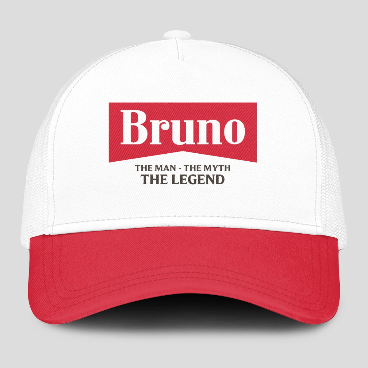 The Man The Myth The Legend Red And White Mesh Cap BRUNO 13K1 C197PF
