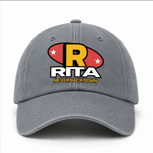 Never Back Down With Your Name And Initial Letter Washed Cap RITA 13K1 C82PF