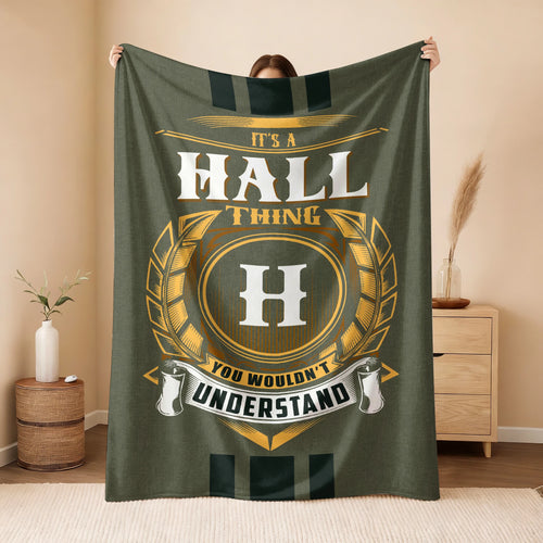 It's A Your Name Thing Olive Green Logo Fleece Blanket HALL 13K1 BK31