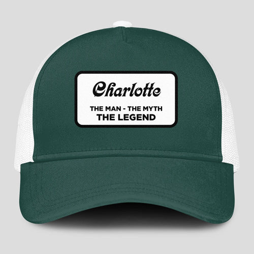 The Man The Myth The Legend Green And White Mesh Cap CHARLOTTE 13K1 C198PF