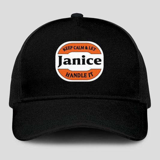 Keep Calm & Let Your Name Handle It Black Mesh Cap JANICE 13K1 C199PF