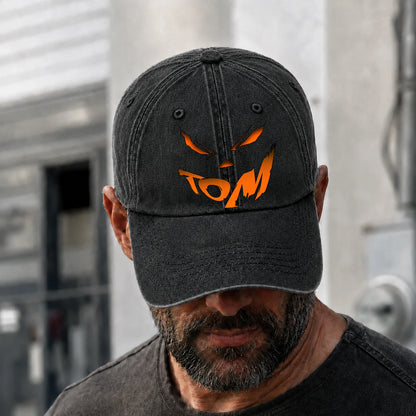Stay Hungry Pumpkin Chasing Ghosts Funny Washed Cap TOM 13K1 C101PF
