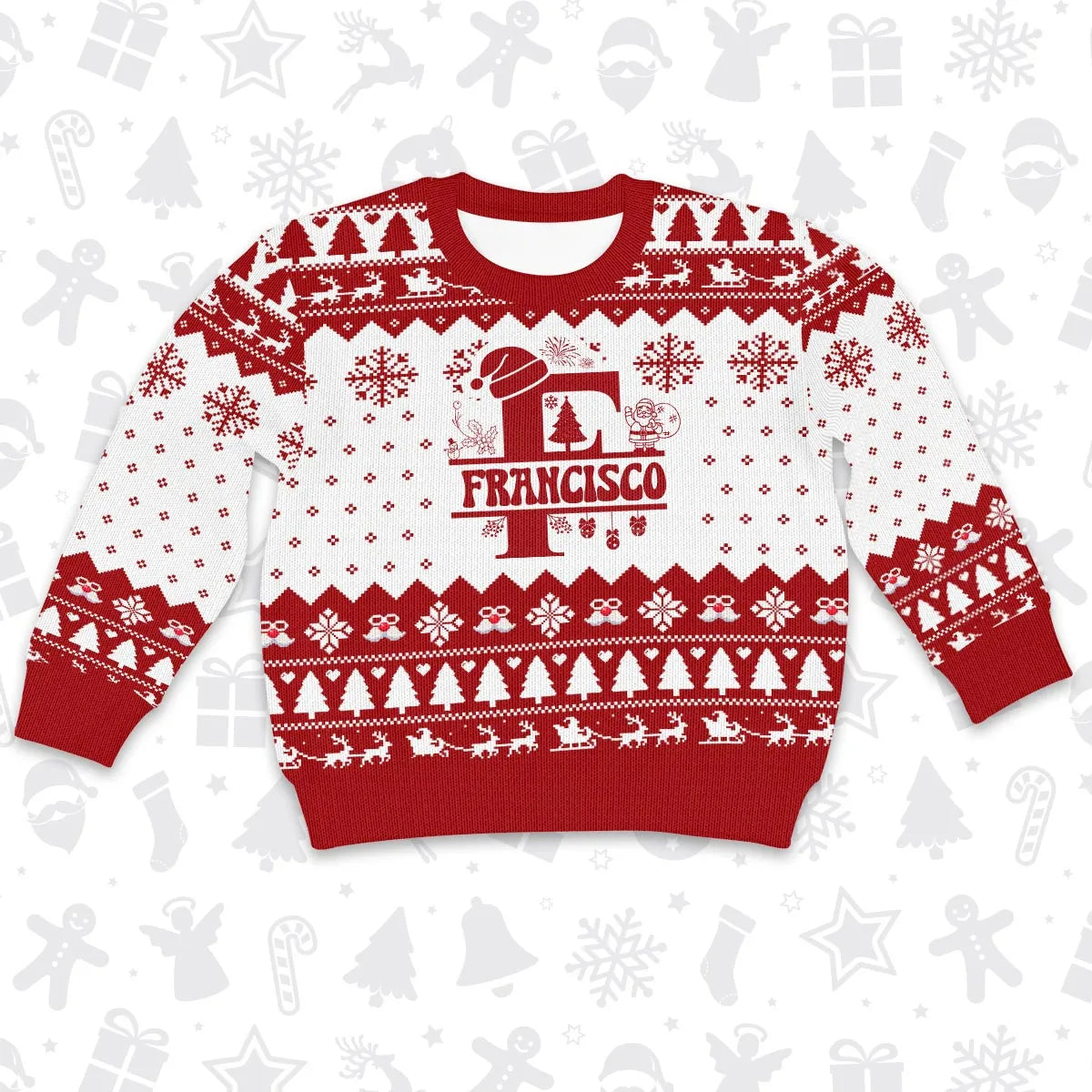 FRANCISCO Personalized Christmas Pajama Set - Holiday Gift Outfit 13K1-CR2