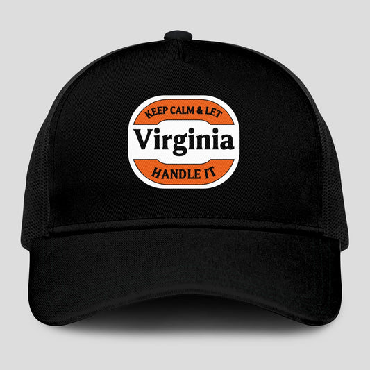 Keep Calm & Let Your Name Handle It Black Mesh Cap VIRGINIA 13K1 C199PF