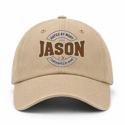 Hated By Many Confronted By None Washed Cap JASON 13K1 C36PF