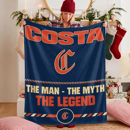 The Man The Myth The Legend Retro Fleece Blanket COSTA 13K1 BK53