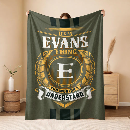 It's A Your Name Thing Olive Green Logo Fleece Blanket EVANS 13K1 BK31